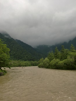 The Muddy Azusa-gawa River After Torrential Rain