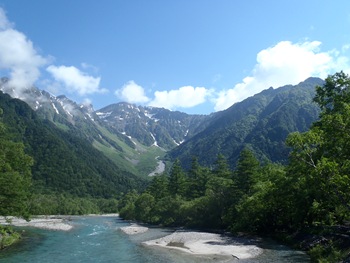 Hotaka-dake with a Background of Blue Sky