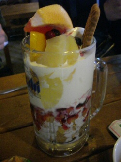 Indulging in a Parfait-Filled Beer Mug