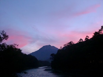 Final Light of Day from Behind Mt. Yakedake